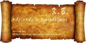 Kürtös Benjámin névjegykártya